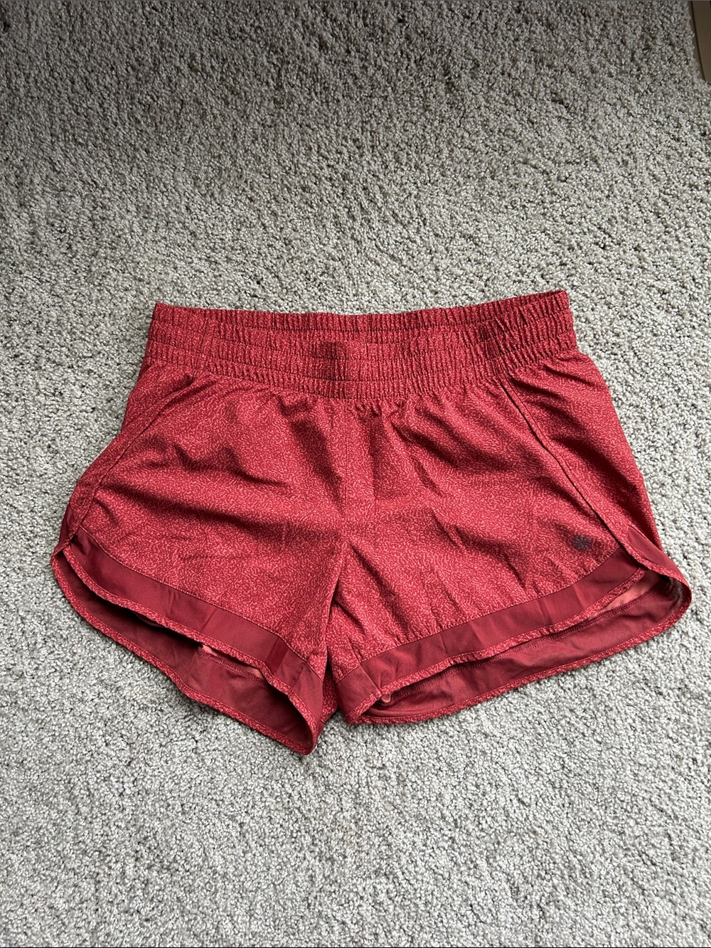 Women’s Brick Red Athletic Shorts - Lightweight Running Shorts Mesh Racer Run 4”
